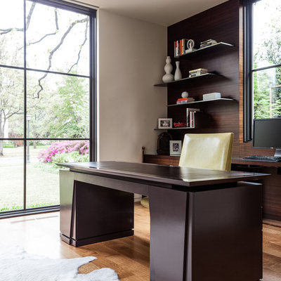 Trendy freestanding desk home office photo in Dallas