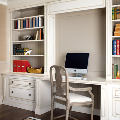Home office - traditional built-in desk home office idea in Toronto