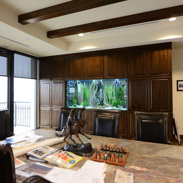 Built-in Aquarium dividing Office and Conference Room