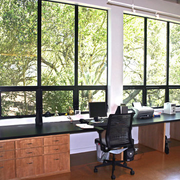built in desk with a view of oak grove