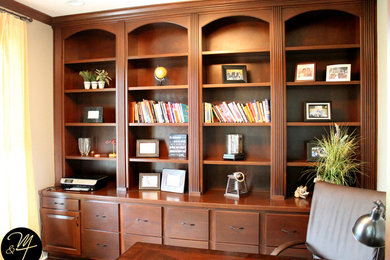Example of a large home office design in Other