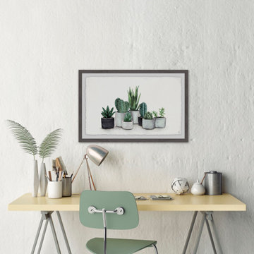 "Bunch of Cacti" Framed Painting Print