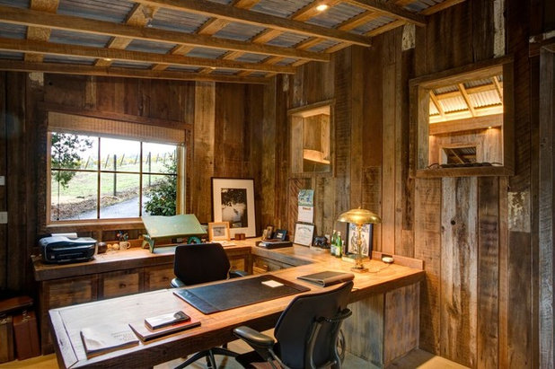 Rustic Home Office by Paul Kelley Architecture