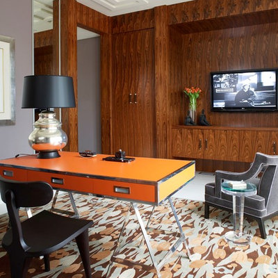 Inspiration for a contemporary freestanding desk home office remodel in Miami