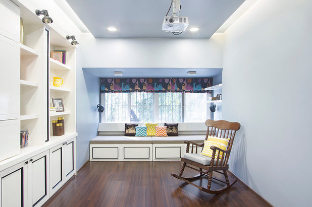 Transitional Home Office by Purple Backyard