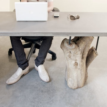 Concrete, Steel, and Wood Desk