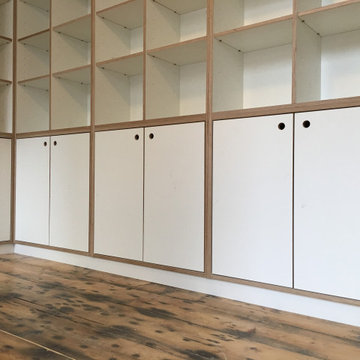 Contemporary Bookcase Birch Plywood Storage