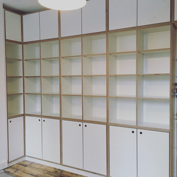 Contemporary Bookcase Birch Plywood Storage