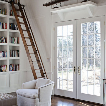 Contemporary Country Kitchen, Dining Room, and Library