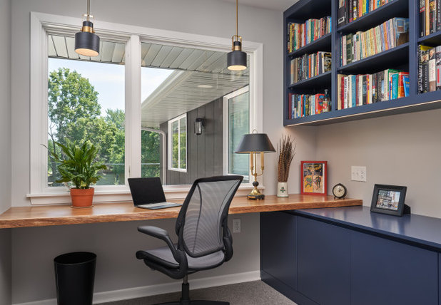 Contemporary Home Office by Quartersawn Design Build