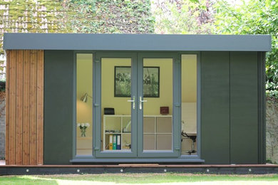 Photo of a contemporary home office in Cambridgeshire.