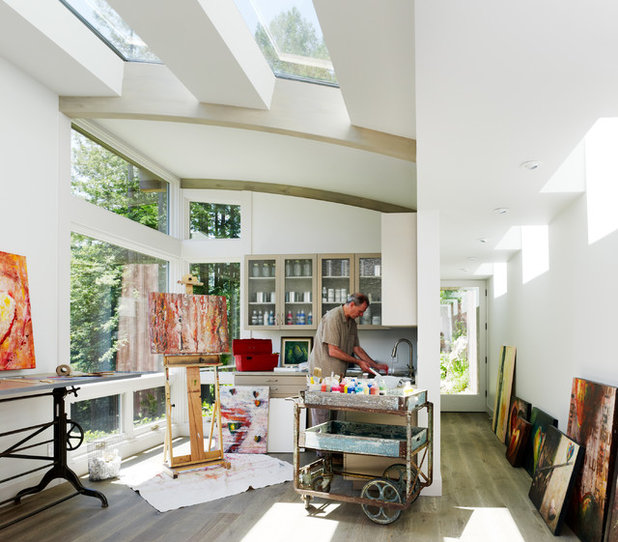 Contemporain Bureau à domicile by Feldman Architecture, Inc.