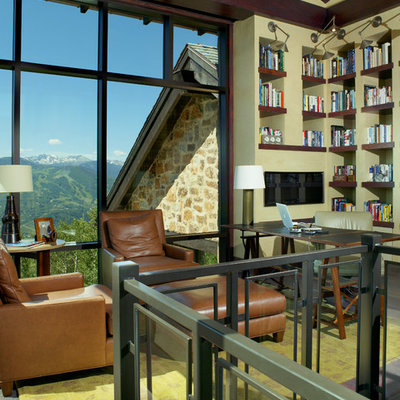 Example of a trendy freestanding desk home office design in Denver