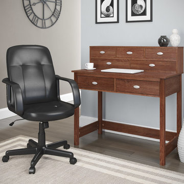 Corliving Folio 2-Piece Warm Oak Desk And Office Chair Set