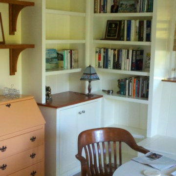 Corner bookcase with lower cabinet