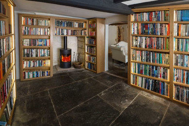 Cosy Library with Woodburner