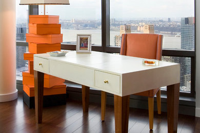 Example of a trendy home office design in Tampa