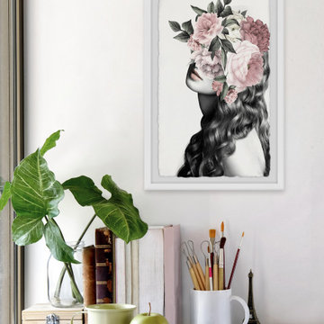 "Curly Bloom" Framed Painting Print
