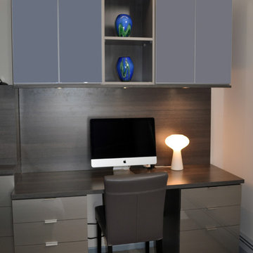 Custom Bedroom Fireplace with Desk and Custom Dresser