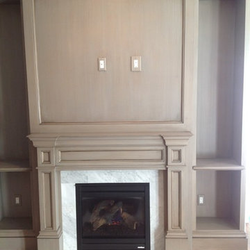 Custom faux painted cabinetry -- Library