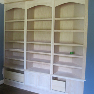 Custom Home Office Wall Cabinets (unfinished) Full View