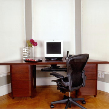 Custom Mahogany desk designed for bay window