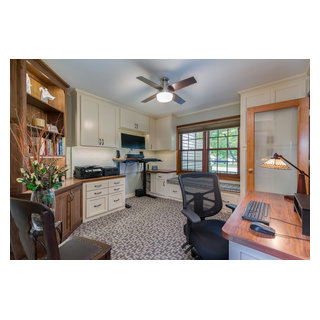 Custom Painted Home Office Cabinets with Walnut Countertops ... - Home Office Custom Countertops
