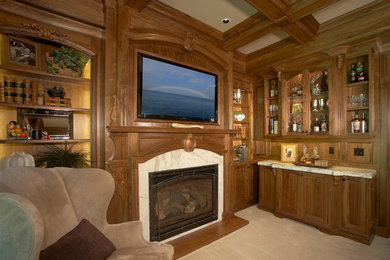 Example of a classic home office design in Seattle