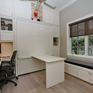 Custom White Office with Wallbed