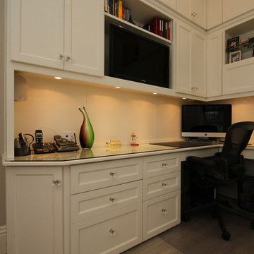 Custom White Office with Wallbed