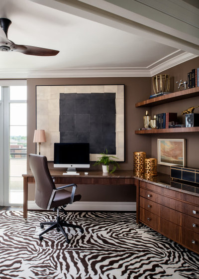 Transitional Home Office by Jamie Merida Interiors