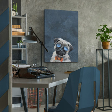 "Detective Pug" Painting Print on Wrapped Canvas