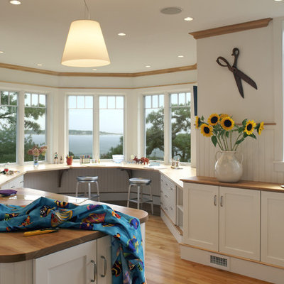 Inspiration for a contemporary craft room remodel in Boston