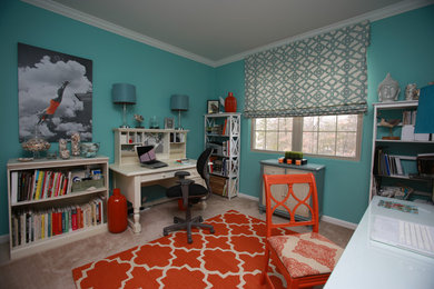 ボルチモアにあるトランジショナルスタイルのおしゃれなホームオフィス・書斎の写真