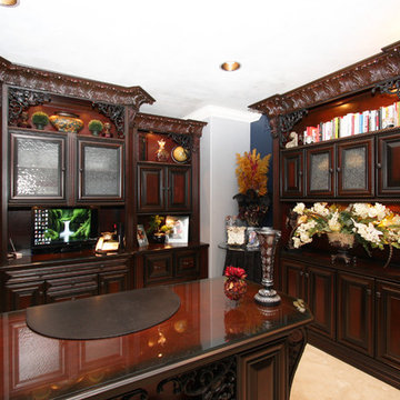 Elegant Traditional Carved Molding Office