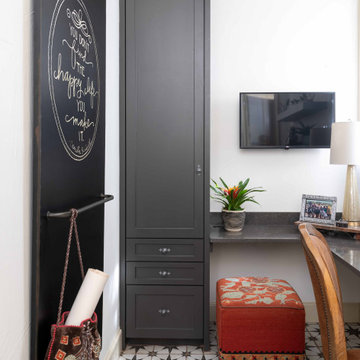 Study storage cabinet and sliding chalkboard