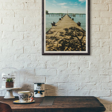 Endless Dock  Coastal Beach - Shore Landscape Photograph Wall Art Print