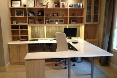 This is an example of a contemporary home office in Denver.