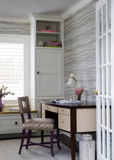 Transitional Home Office by Moss Design