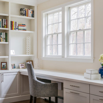 Family Room with Built in Work Space