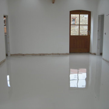 Farmhouse Conversion in County Durham White Poured Resin flooring North East