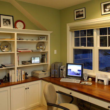 75 Farmhouse Green Home Office Ideas You'll Love - February, 2022 | Houzz