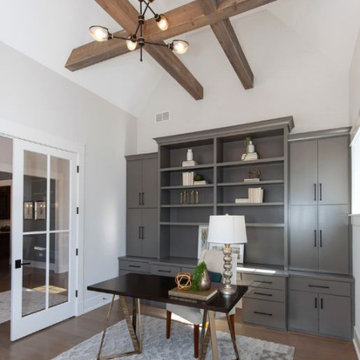 Farmhouse Office with Ceiling Details