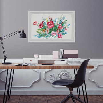 "Festive Flowers" Framed Painting Print