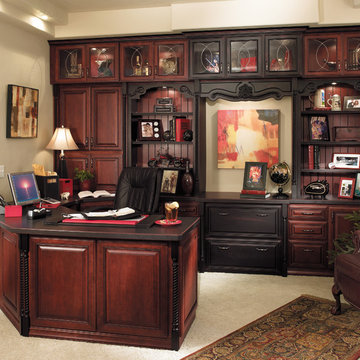 Fieldstone Cabinetry Home Office in two cabinet colors