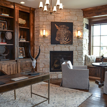 Fireplace featuring Weston Cream Natural Stone Veneer
