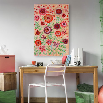 "Flower Flight" Painting Print on Wrapped Canvas