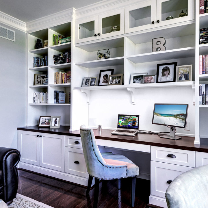 75 MidSized Medium Tone Wood Floor Home Office Ideas You'll Love
