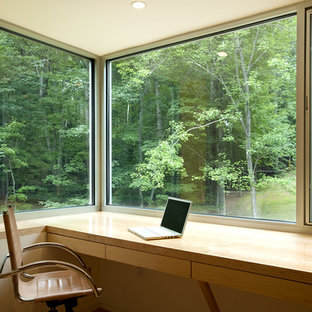 Example of a trendy built-in desk home office design in DC Metro
