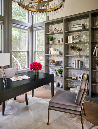 Transitional Home Office by Haven Design and Construction